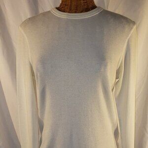 Gap Men's White Thermal Long Sleeve Crew Neck T-Shirt Size XS